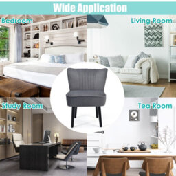 Gainoom Velvet Grey Accent Chair Set Of 2 Modern Leisure Chair Armless Chair - thumbnail 8
