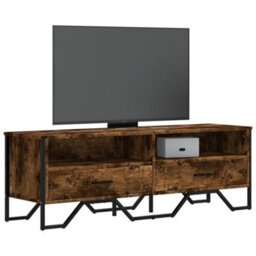 Berkfield Tv Cabinet Smoked Oak 122X34X41 Cm Engineered Wood - thumbnail 1