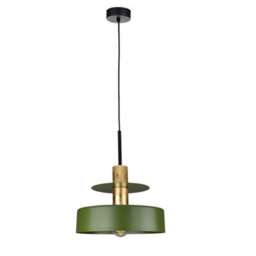 Luminosa Lighting Luminosa Solea Dome Pendant Ceiling Light Green, Gold 1X E27 - thumbnail 1