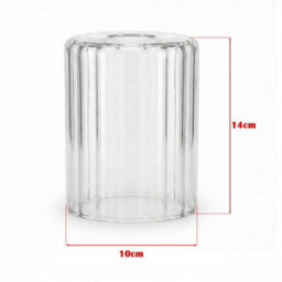 Clear Glass Light Shade, 14Cm Height, 10Cm Diameter, E27 Easy Fit Replacement For Ceiling Pendants And Table Lamps - thumbnail 3