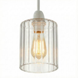 Clear Glass Light Shade, 14Cm Height, 10Cm Diameter, E27 Easy Fit Replacement For Ceiling Pendants And Table Lamps