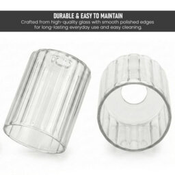 Clear Glass Light Shade, 14Cm Height, 10Cm Diameter, E27 Easy Fit Replacement For Ceiling Pendants And Table Lamps - thumbnail 8