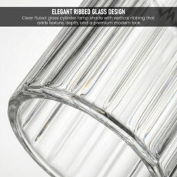 Clear Glass Light Shade, 14Cm Height, 10Cm Diameter, E27 Easy Fit Replacement For Ceiling Pendants And Table Lamps - thumbnail 9