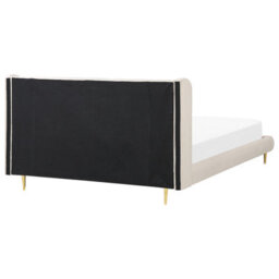 Beliani Bed Velvet Forbach 180 X 200 Cm (Eu Super King) Beige - thumbnail 6