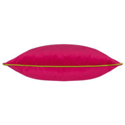 furn. Furn Meridian Velvet Piped Feather Filled Cushion, Hot Pink/lime, 55 X 55Cm - thumbnail 2