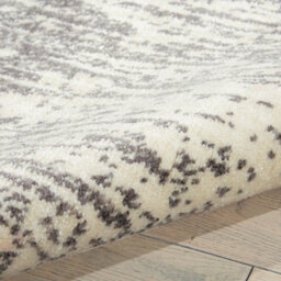 Grey Luxurious Modern Easy To Clean Abstract Striped Viscose Wool Rug For Living Room, Bedroom - 236Cm X 297Cm - thumbnail 3