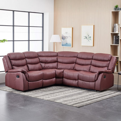 Astoria 242Cm X 242Cm Wide Reclining Corner Sofa - Burgundy - image 1