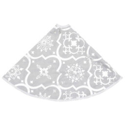 Berkfield Luxury Christmas Tree Skirt With Sock White 150 Cm Fabric - thumbnail 5