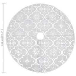 Berkfield Luxury Christmas Tree Skirt With Sock White 150 Cm Fabric - thumbnail 8