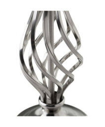 Lighting Supermarket Queenswood Traditional Barley Twist Table Lamp With Grey Linen Shade - Silver Chrome - thumbnail 2