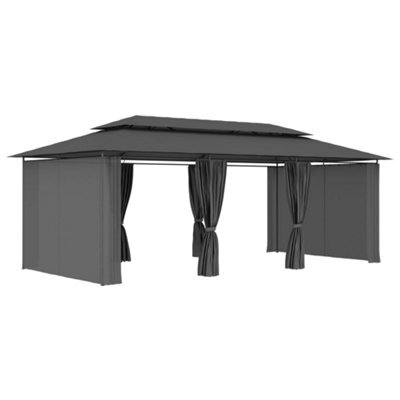 Berkfield Durable Gazebo With Curtains 600X298X270 Cm Anthracite - image 1