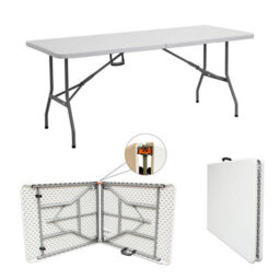 Crystals 5Ft Heavy Duty Folding Trestle Table With 6 Chairs Catering, Camping, Picnic & Bbq Party Table Chairs - thumbnail 7