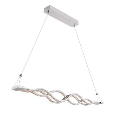 Luminosa Lighting Luminosa Pilla Pendant Ceiling Light Chrome Clear Glass Shade Led Dimmable 3000-6000K - image 1