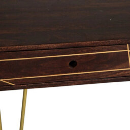 Loft Dark Wood & Gold Mango Rectangular Large Coffee Table - thumbnail 6
