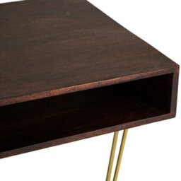 Loft Dark Wood & Gold Mango Rectangular Large Coffee Table - thumbnail 8