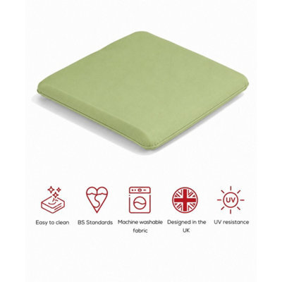 Glendale Garden & Leisure Sp Seat Pad Cushion (Pack Of 2) - L40 X W38 X H4 Cm - Lime