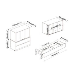 Urbn-Living Urbnliving 120Cm Height Grey With 3 Sliding Oak Door 4 Drawer  Bedside Cabinet Storage End Unit Bedroom Furniture - thumbnail 6