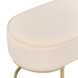 Beliani Upholstered Bench Milry Velvet Light Beige - thumbnail 5