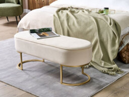 Beliani Upholstered Bench Milry Velvet Light Beige - thumbnail 2