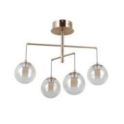 Luminosa Lighting Luminosa Velada Multi Arm Semi Flush Ceiling Lamp Gold 3000K Warm White 4Xled