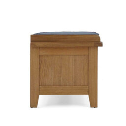 Broadway Oak Storage Bench With Fabric Seat - Fully Assembled By Roseland Furniture - thumbnail 5