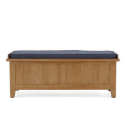 Broadway Oak Storage Bench With Fabric Seat - Fully Assembled By Roseland Furniture - thumbnail 4