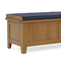 Broadway Oak Storage Bench With Fabric Seat - Fully Assembled By Roseland Furniture - thumbnail 7