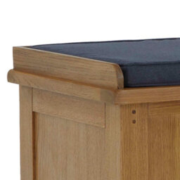 Broadway Oak Storage Bench With Fabric Seat - Fully Assembled By Roseland Furniture - thumbnail 8