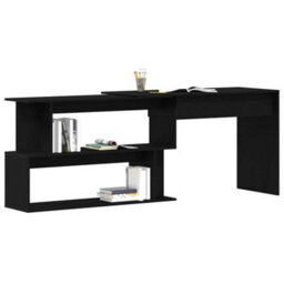 Berkfield Desk In Black Oak - 200X50X76 Cm, Made With Engineered Wood - thumbnail 3