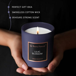 Aroma Naturals Candle 215G Lilac Blossom Soy Wax Scented 35H Burn Time - thumbnail 2
