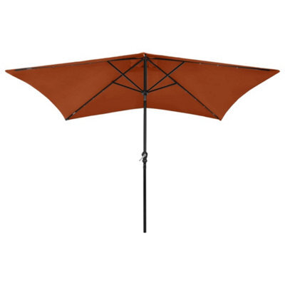 Berkfield Harmful Parasol With Leds And Steel Pole Terracotta 2X3 M - image 1