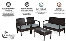 Crescent 3 Piece Replacement Set Silver Seat Pads Cushion Waterproof Rattan Furniture Cushions Durable Patio Garden Sofa Seat Pads - thumbnail 3