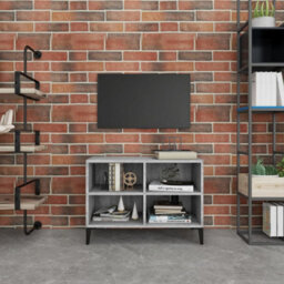 Berkfield Sturdy Tv Cabinet With Metal Legs Grey Sonoma 69.5X30X50 Cm - thumbnail 2