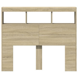 Berkfield Headboard Cabinet With Led Sonoma Oak 120X17X102 Cm - thumbnail 6