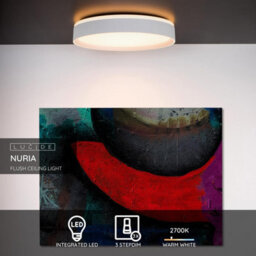 Lucide Nuria Modern Flush Ceiling Light 30Cm - Led Dim. - 1X18W 2700K - 3 Stepdim - White - thumbnail 2
