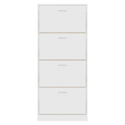 Berkfield Shoe Cabinet White 63X24X147 Cm Engineered Wood - thumbnail 4