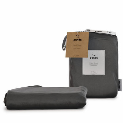panda London 100% Bamboo Bedding Fitted Sheet Urban Grey - image 1