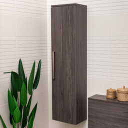 Plum&clay Novela Dark Wood Wall Mounted Bathroom Tall Storage Unit - thumbnail 3