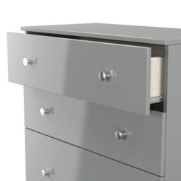 Yarmouth Ready Assembled Matt Grey No Effect 4 Drawer Deep Chest (H)1067mm (W)740mm (D)390mm - thumbnail 4
