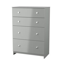 Yarmouth Ready Assembled Matt Grey No Effect 4 Drawer Deep Chest (H)1067mm (W)740mm (D)390mm - thumbnail 2