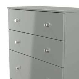 Yarmouth Ready Assembled Matt Grey No Effect 4 Drawer Deep Chest (H)1067mm (W)740mm (D)390mm - thumbnail 3