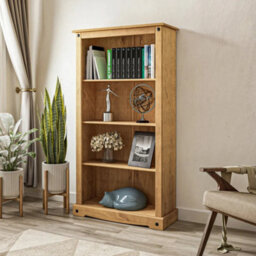 Mews Corona Bookcase Medium Pine 4 Book Shelves Mexican Solid Wood - thumbnail 2