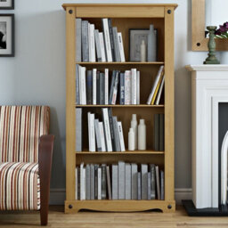 Mews Corona Bookcase Medium Pine 4 Book Shelves Mexican Solid Wood - thumbnail 4