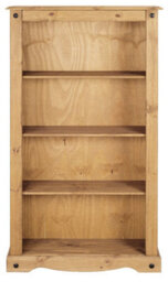 Mews Corona Bookcase Medium Pine 4 Book Shelves Mexican Solid Wood - thumbnail 1