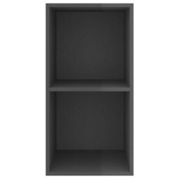 Berkfield Wall-Mounted Tv Cabinet High Gloss Grey 37X37X72 Cm Engineered Wood - thumbnail 4