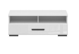 Impact Furniture Small Tv Unit With Drawer Modern Cabinet Open Storage Shelf 100Cm Media Stand White Gloss For Up To 40 Inch Tv Assen - thumbnail 4