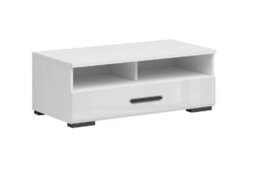 Impact Furniture Small Tv Unit With Drawer Modern Cabinet Open Storage Shelf 100Cm Media Stand White Gloss For Up To 40 Inch Tv Assen - thumbnail 2