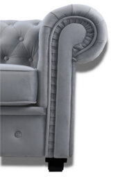 Chesterfield Style Mariot Corner Sofa Grey French Velvet (Right Hand Corner) - thumbnail 4