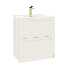 Royal Bathrooms Elmore 700mm Traditional Floor Standing 2 Drawer Bathroom Vanity Unit With Ceramic Basin Sink - Classic White - thumbnail 6