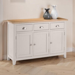 Oakham Premium Kensington Sideboard In Elephant Grey And Euro Oak - thumbnail 2